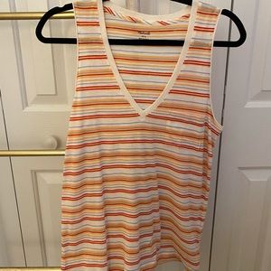 Madewell striped v neck tank